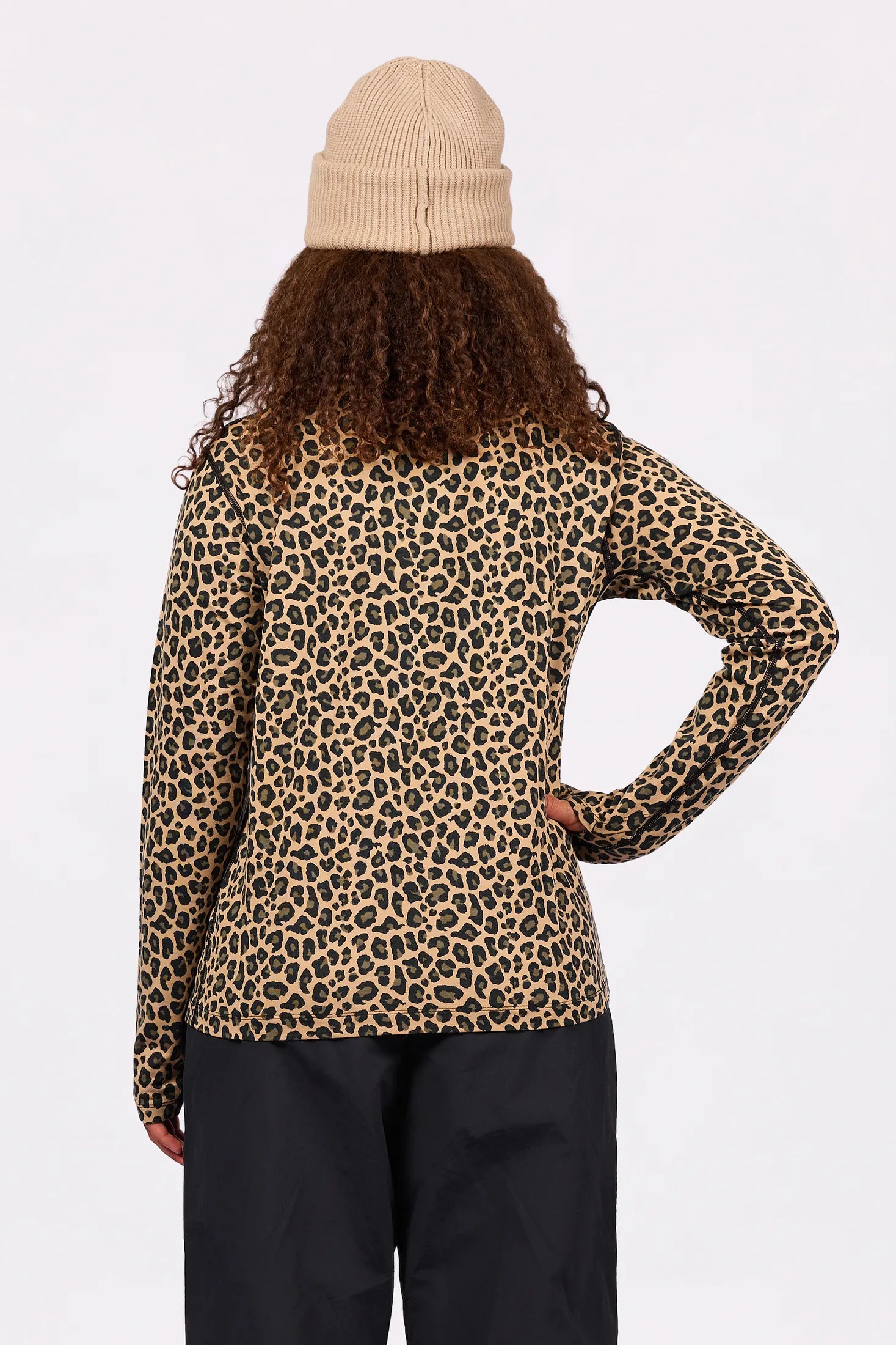 Loose Fit Merino Wool Top - Leopard