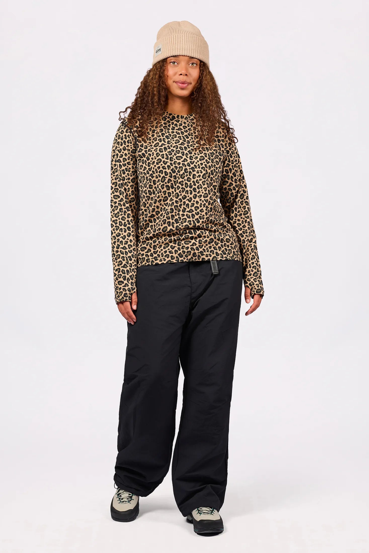 Loose Fit Merino Wool Top - Leopard