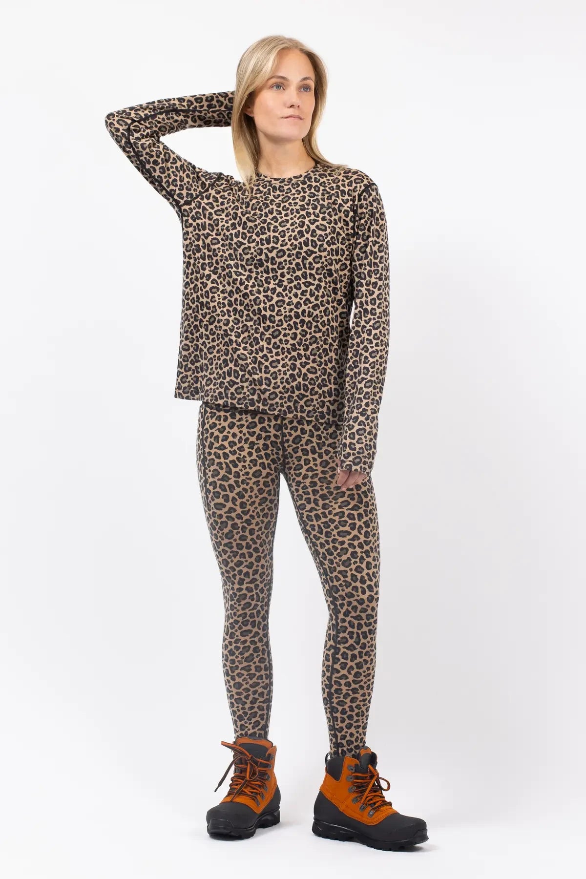 Loose Fit Merino Wool Top - Leopard