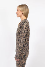 Loose Fit Merino Wool Top - Leopard