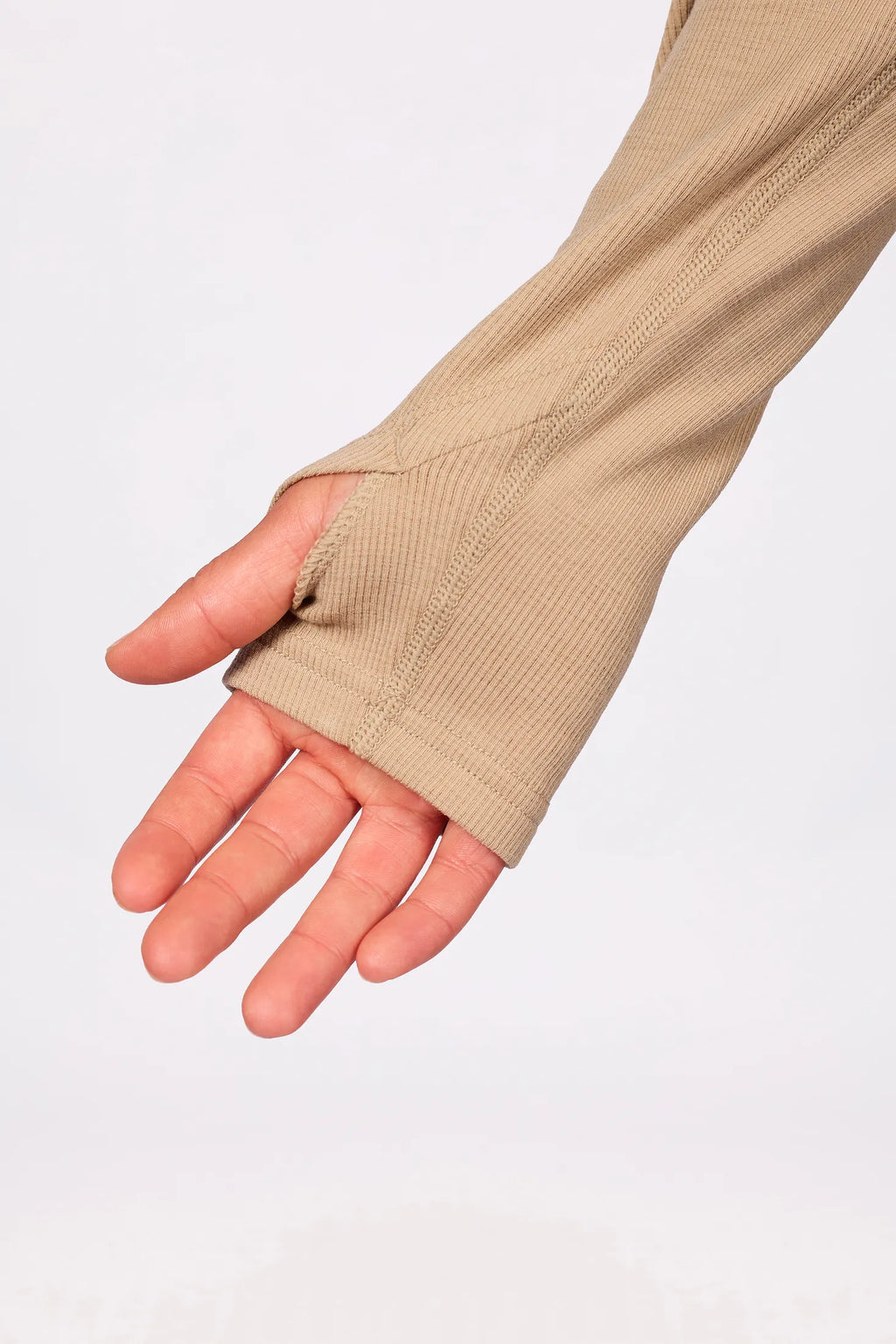 Loose Fit MX Merino Wool Rib Top - Sand