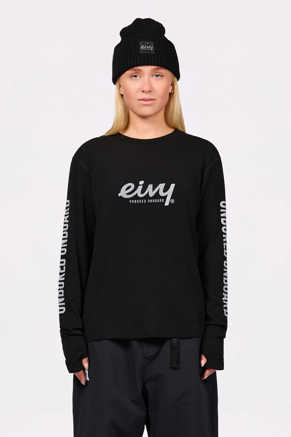 Loose Fit MX Merino Wool Rib Top - Black
