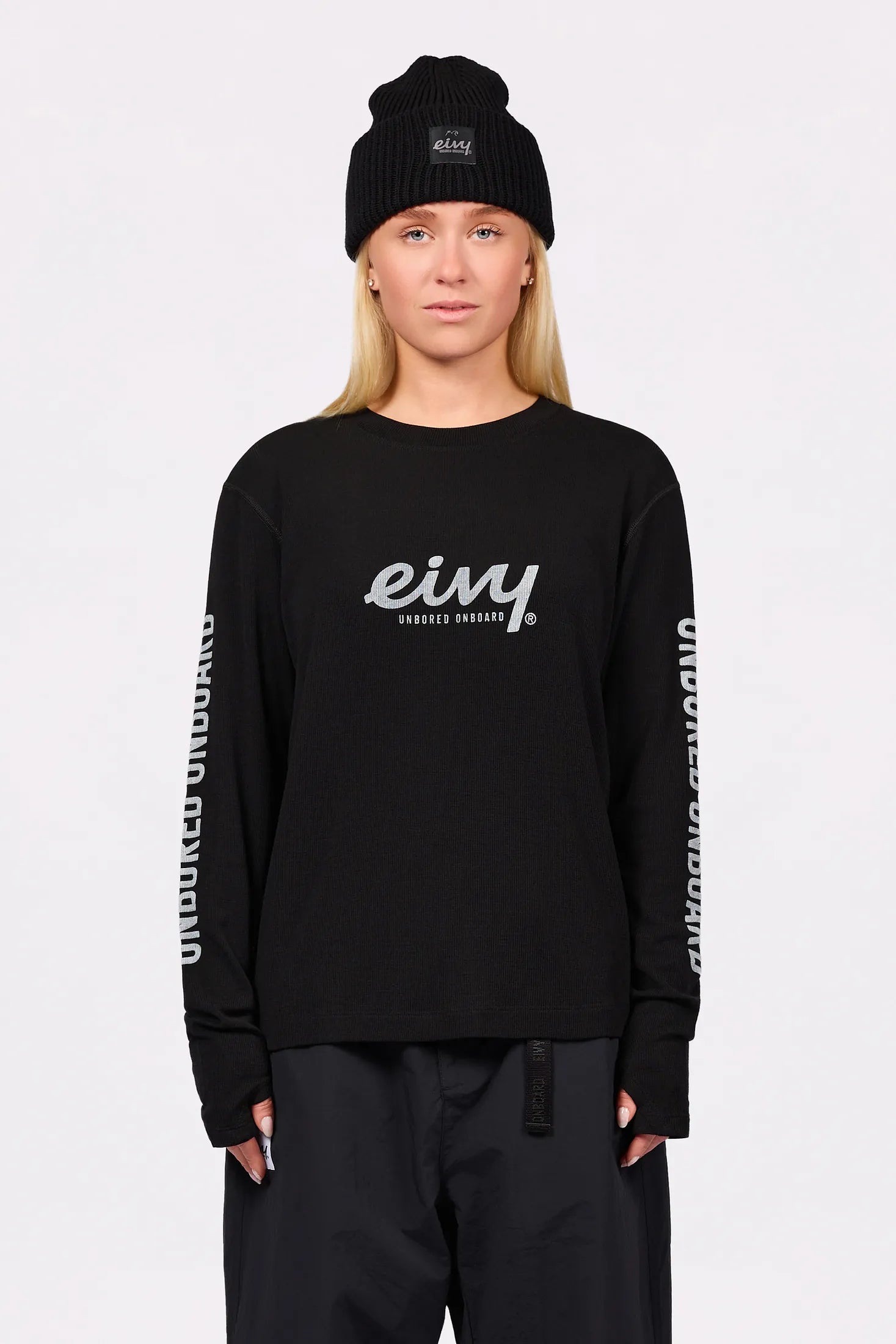 Loose Fit MX Merino Wool Rib Top - Black
