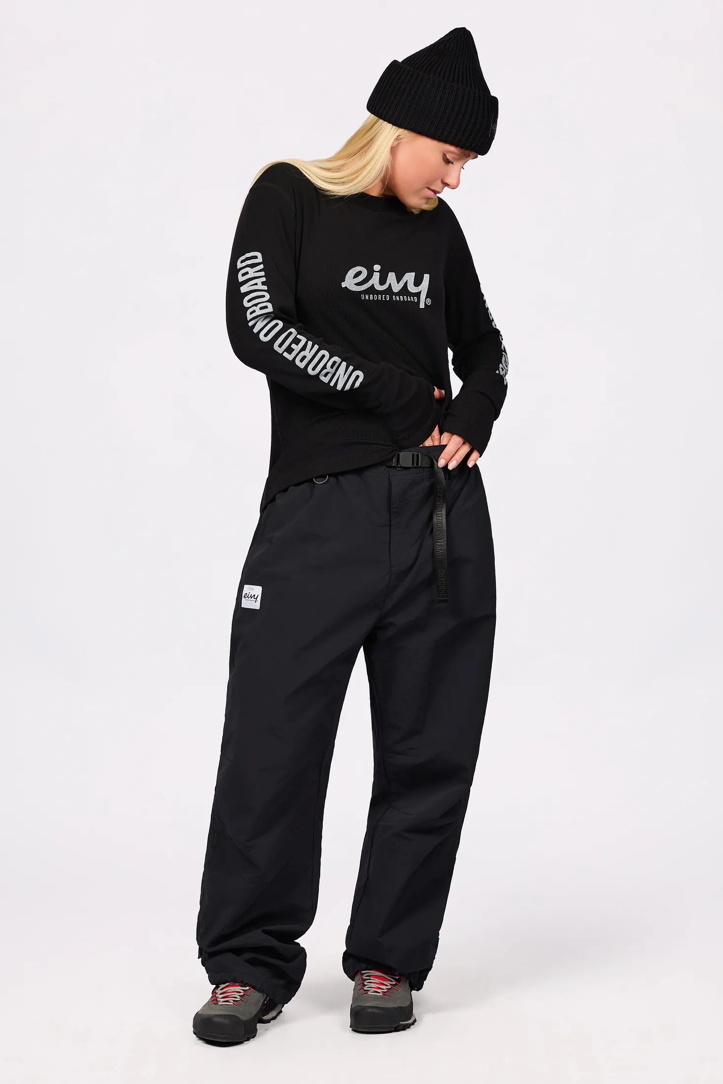 Loose Fit MX Merino Wool Rib Top - Black