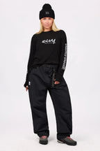 Loose Fit MX Merino Wool Rib Top - Black