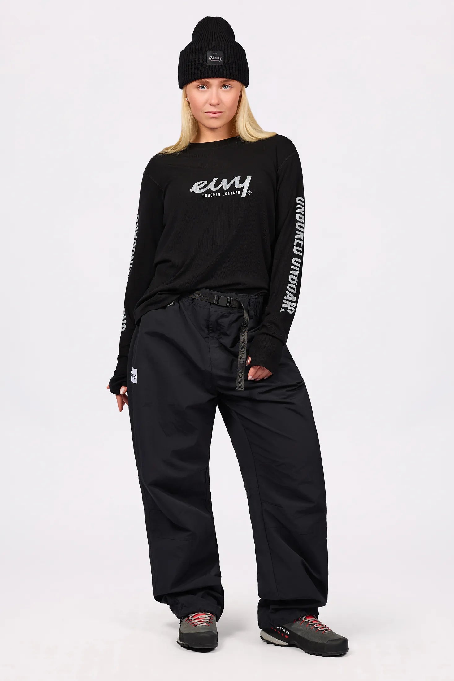 Loose Fit MX Merino Wool Rib Top - Black