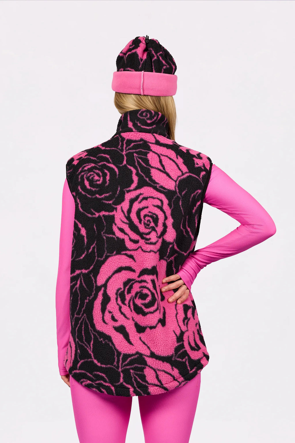 Lumberjackie Sherpa Vest - Pink Rose