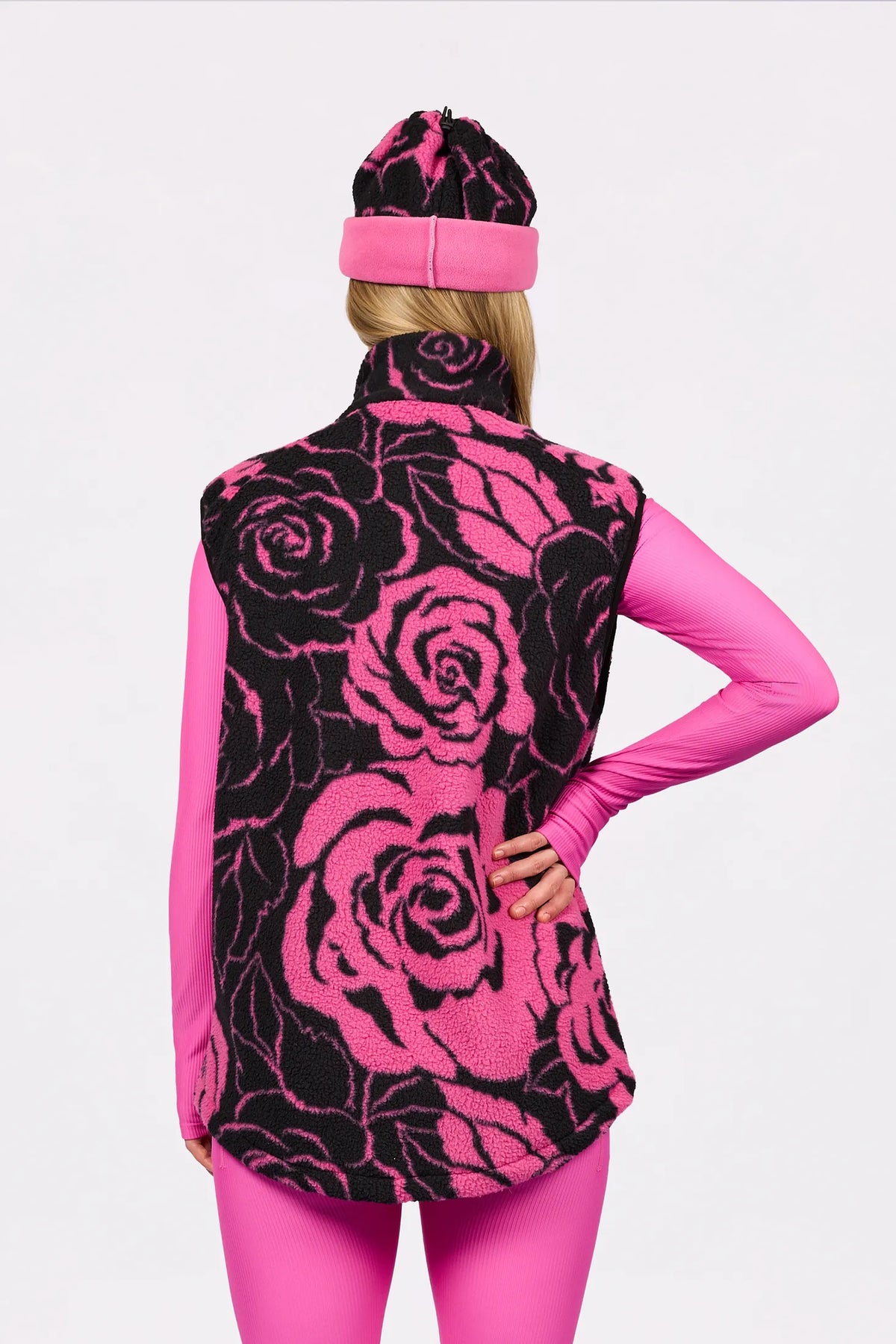 Lumberjackie Sherpa Vest - Pink Rose