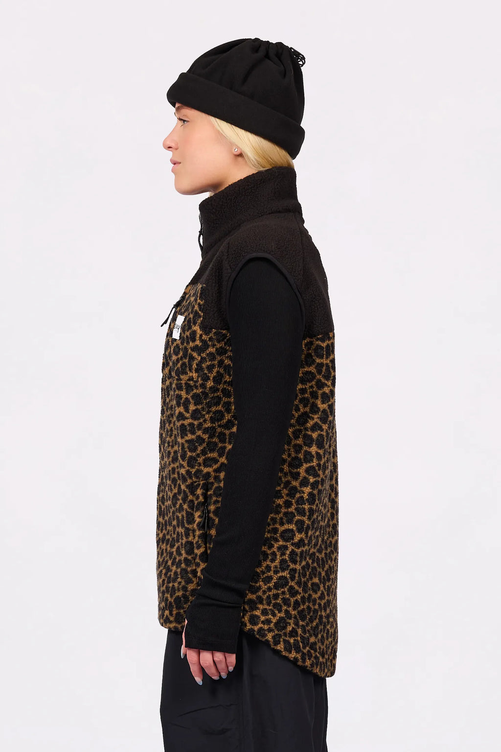 Lumberjackie Sherpa Vest - Leopard