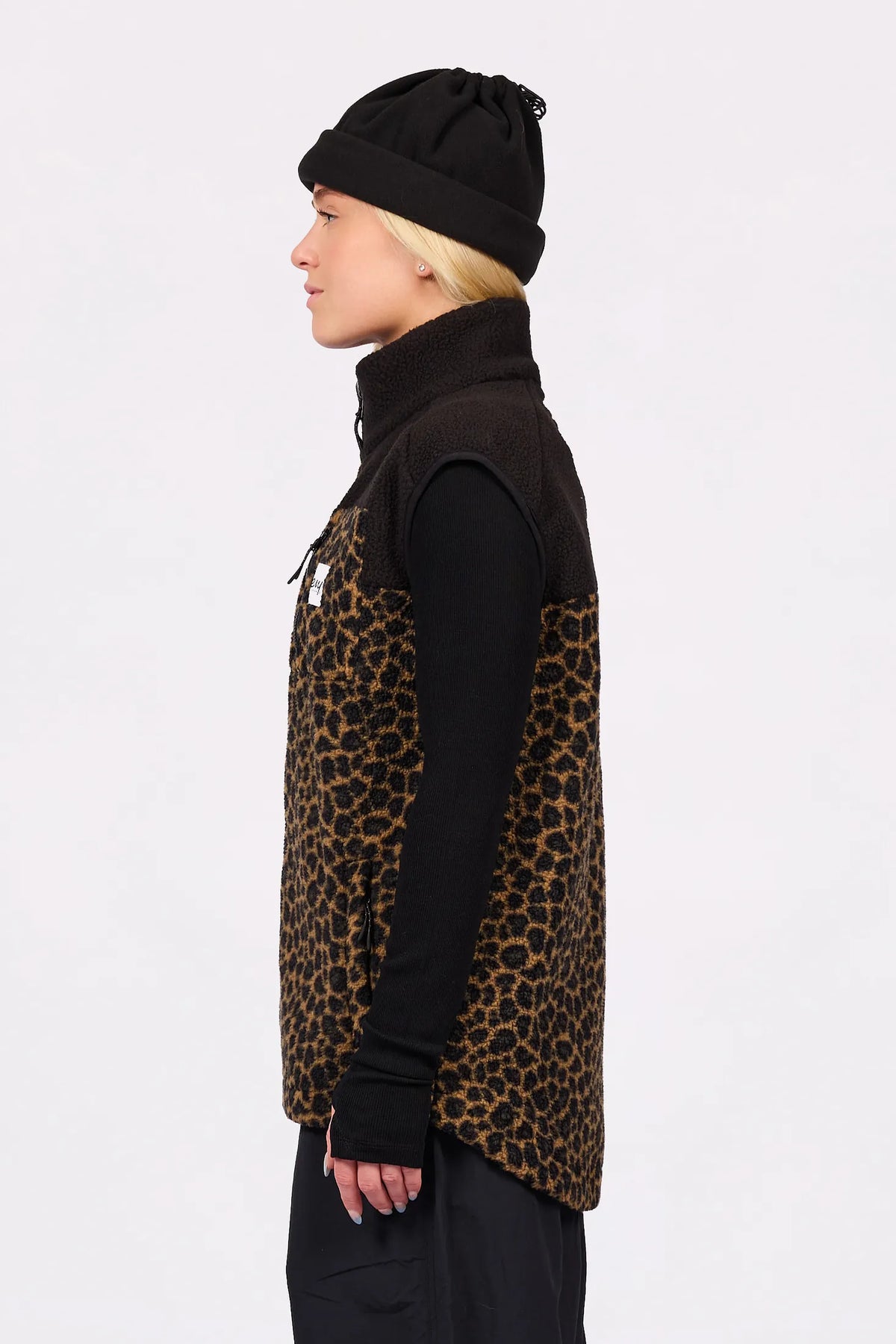 Lumberjackie Sherpa Vest - Leopard