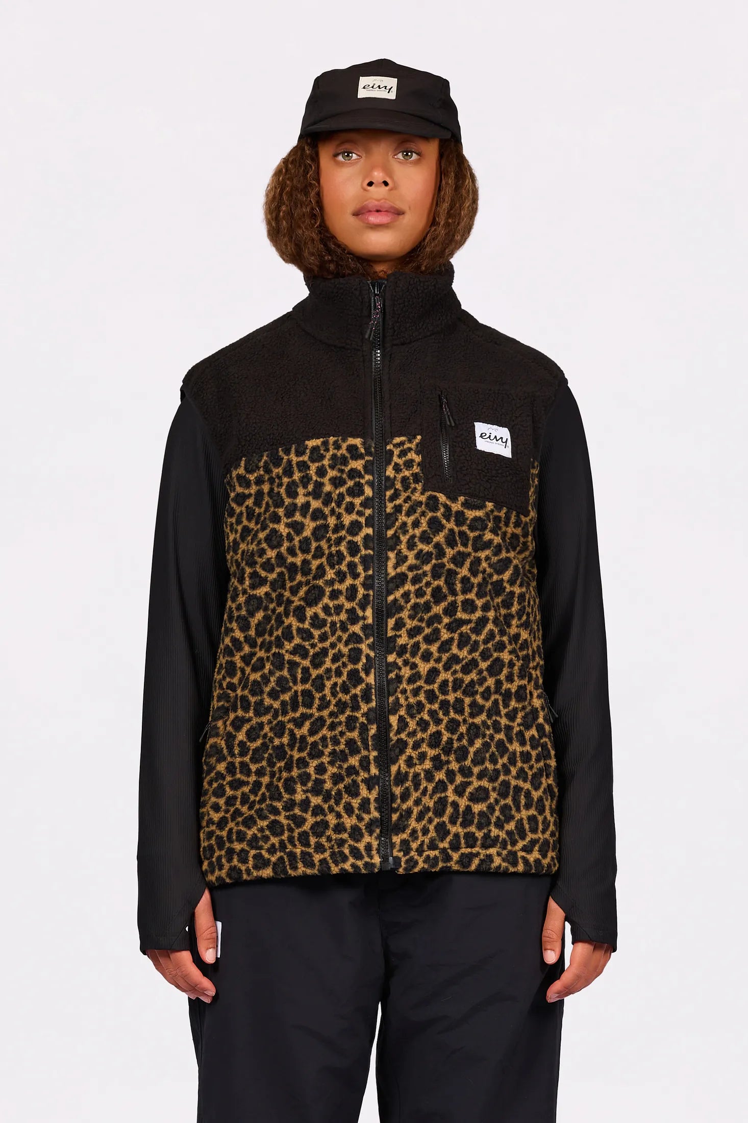 Lumberjackie Sherpa Vest - Leopard