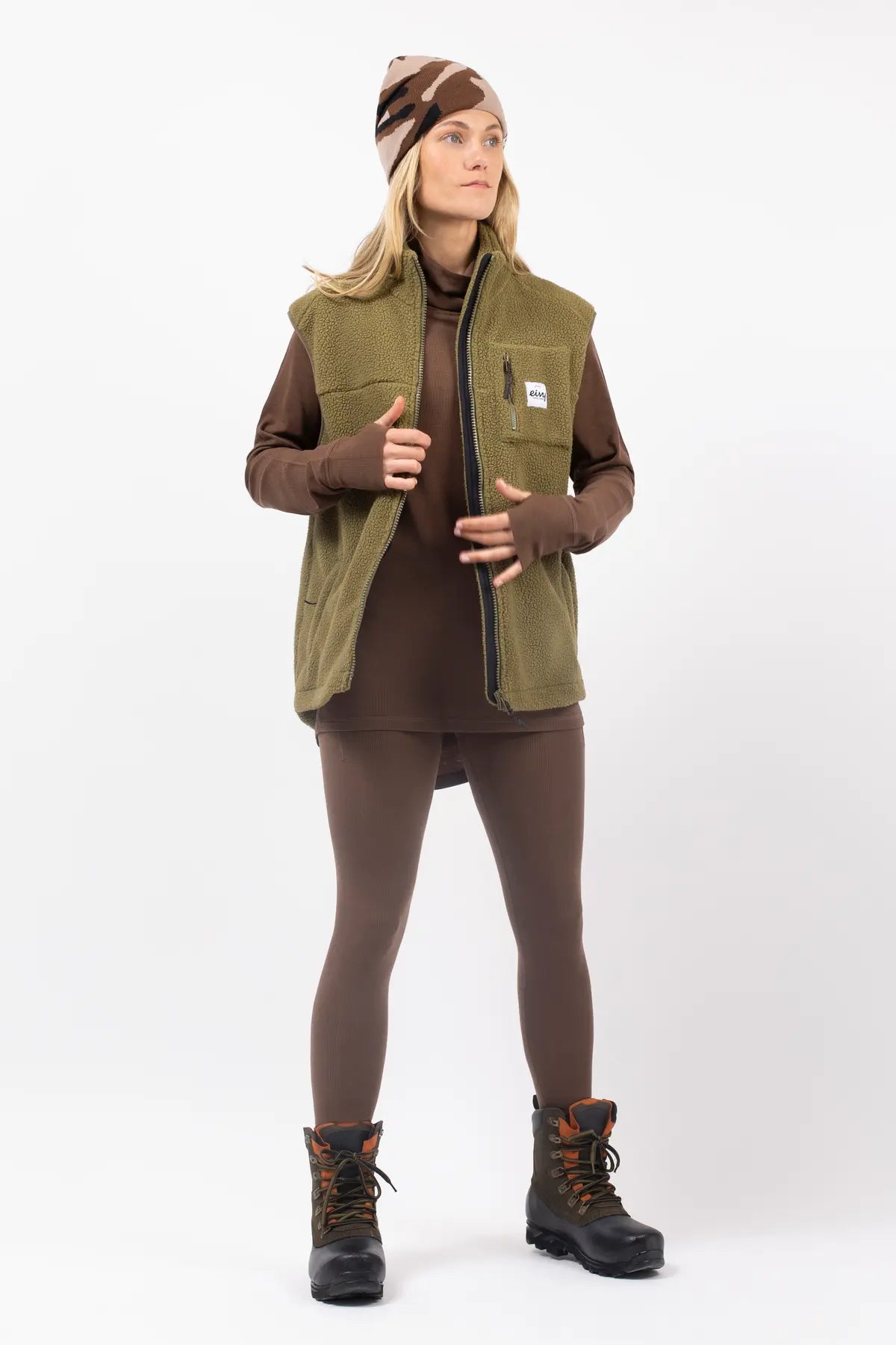Lumberjackie Sherpa Vest - Olive
