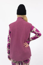 Lumberjackie Sherpa Vest - Pinkgundy