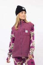 Lumberjackie Sherpa Vest - Pinkgundy