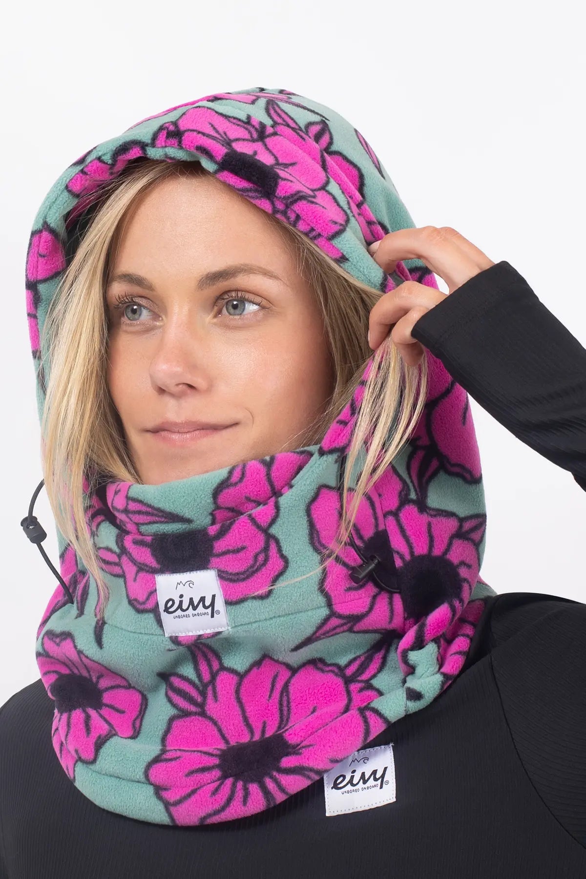 Mandy Fleece Balaclava - Turquoise Flower