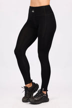 Pocket Merino Wool Rib Tights - Black