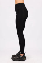 Pocket Merino Wool Rib Tights - Black