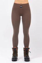 Pocket Merino Wool Rib Tights - Brown