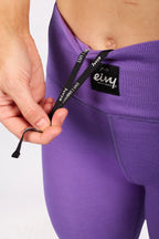 Pocket Merino Wool Rib Tights - Grape