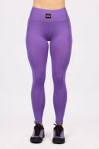 Pocket Merino Wool Rib Tights - Grape
