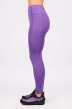 Pocket Merino Wool Rib Tights - Grape