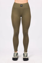 Pocket Merino Wool Rib Tights - Olive