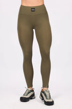 Pocket Merino Wool Rib Tights - Olive
