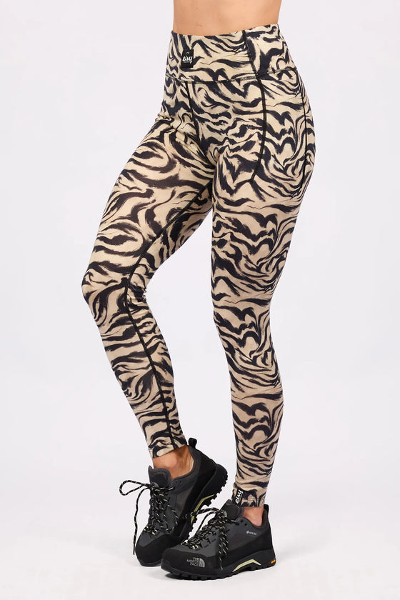 Pocket Merino Wool Tights - Animal Swirl