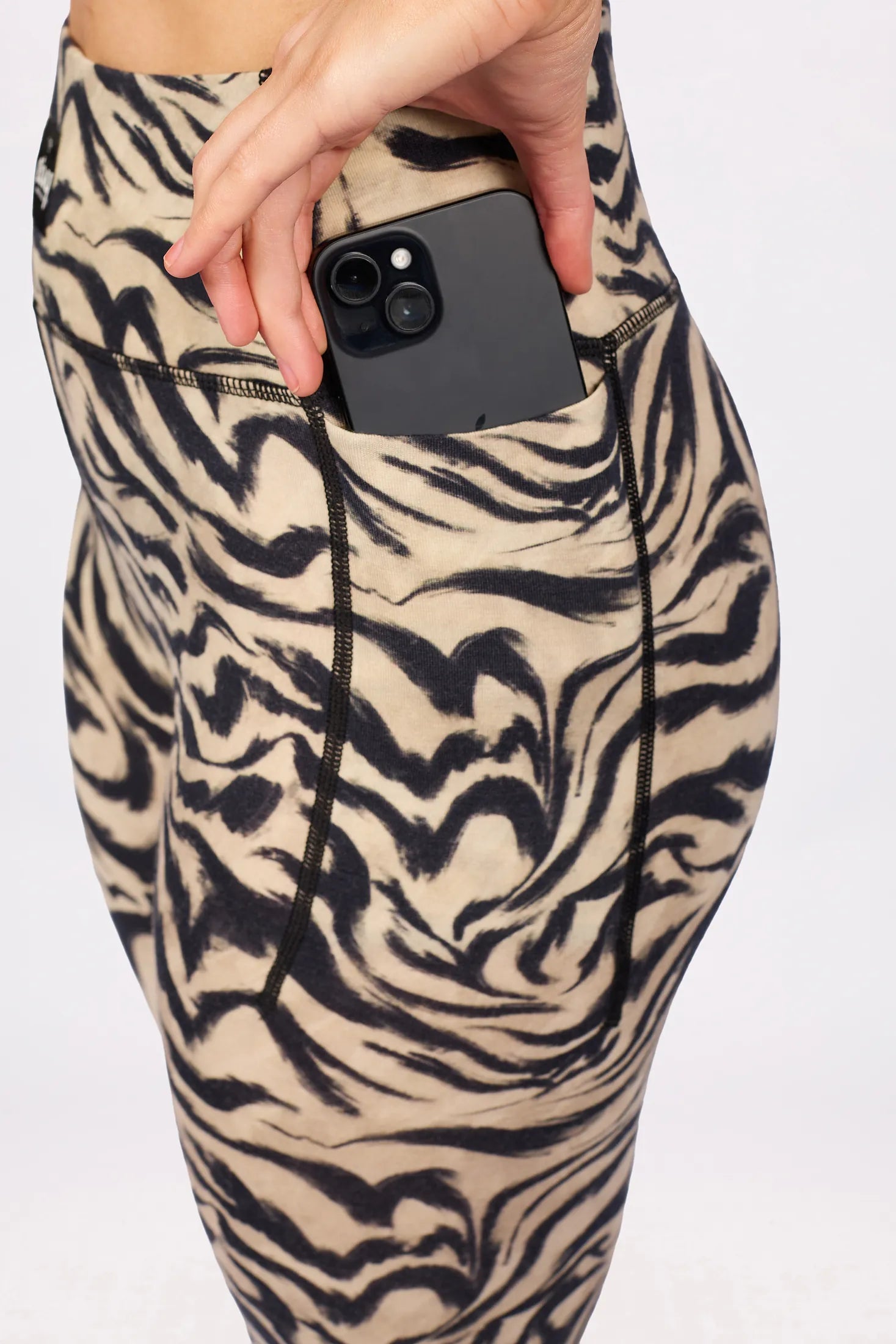 Pocket Merino Wool Tights - Animal Swirl