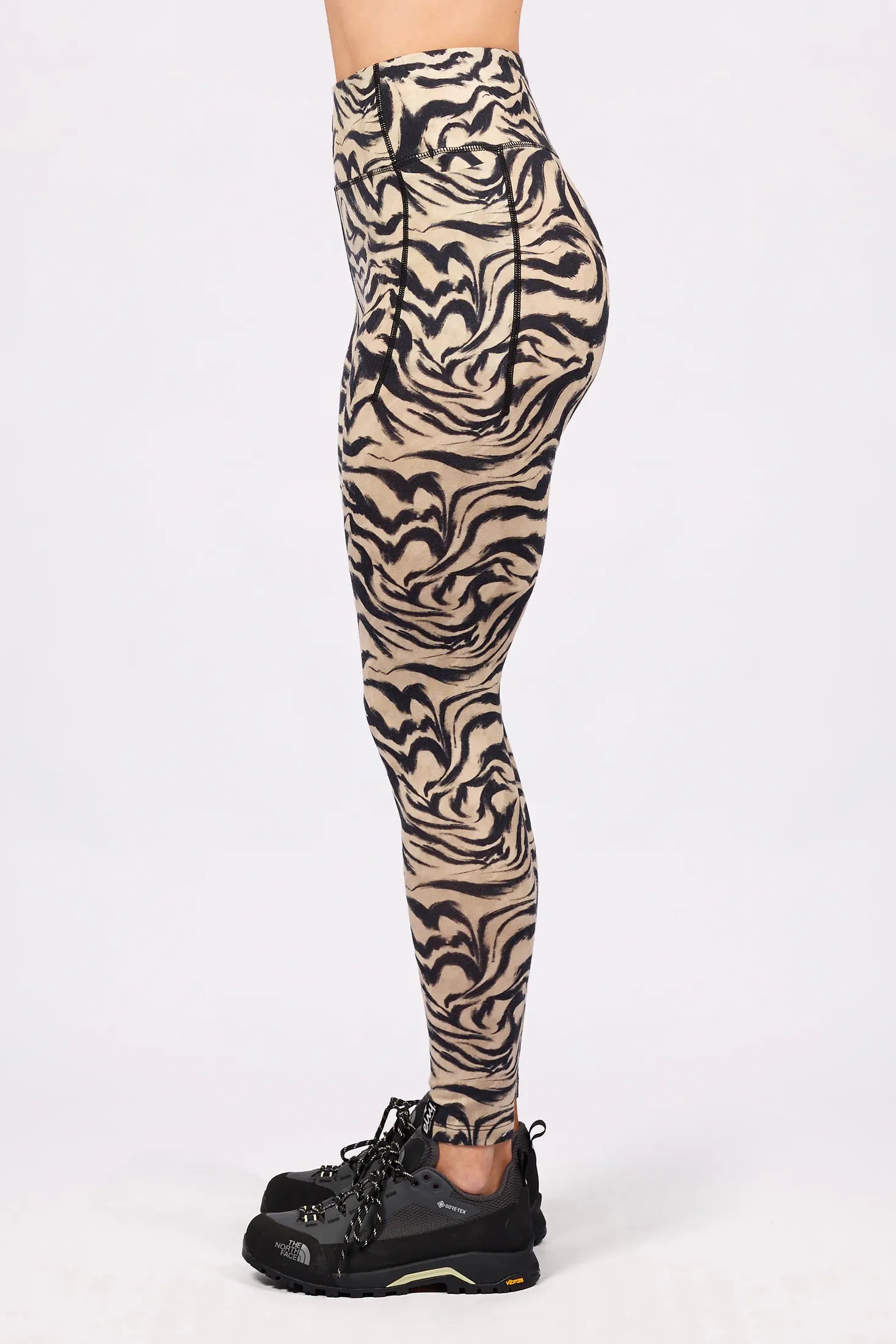 Pocket Merino Wool Tights - Animal Swirl