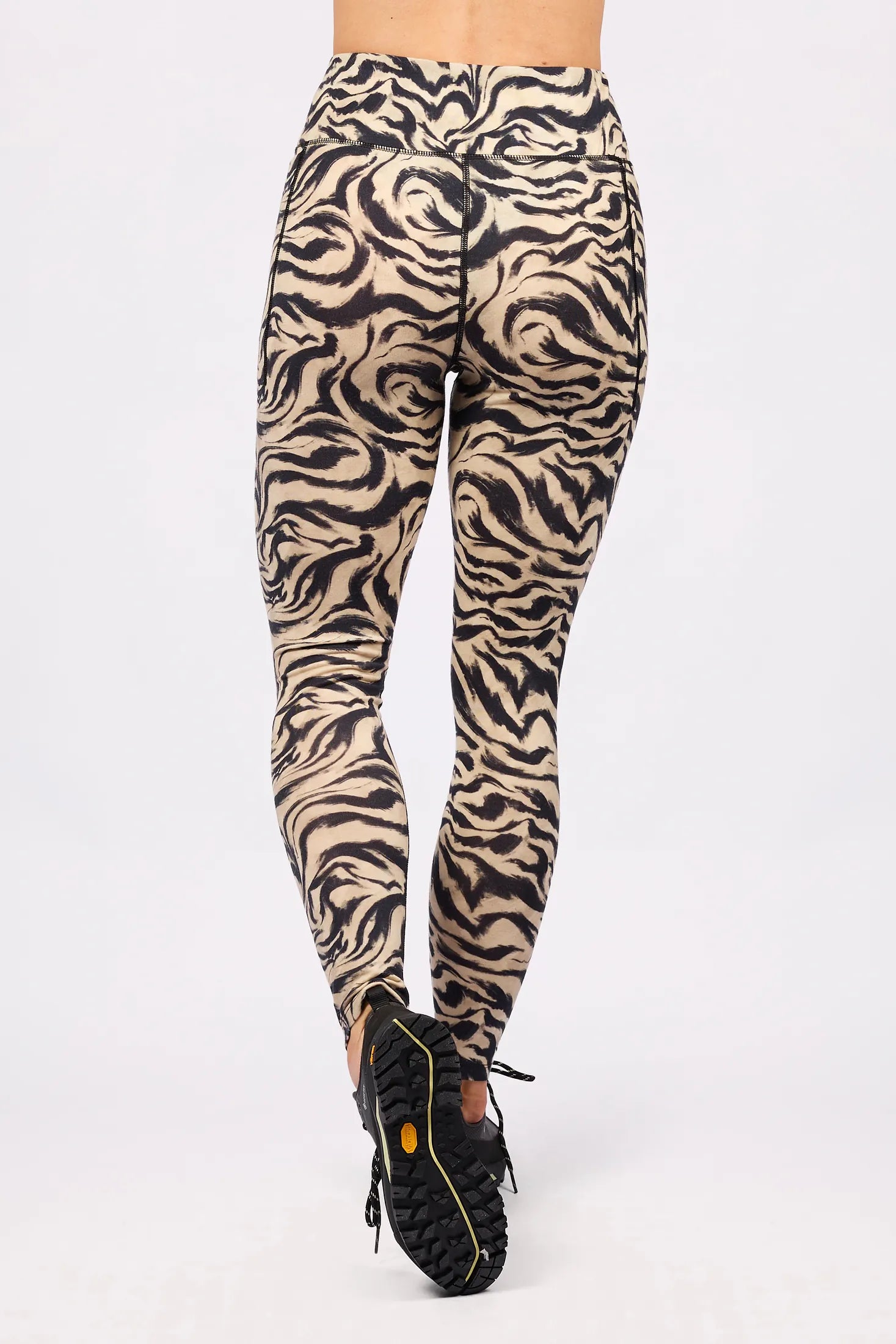 Pocket Merino Wool Tights - Animal Swirl