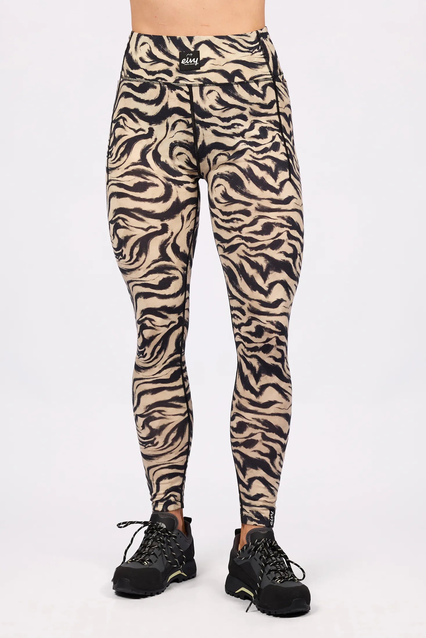Pocket Merino Wool Tights - Animal Swirl