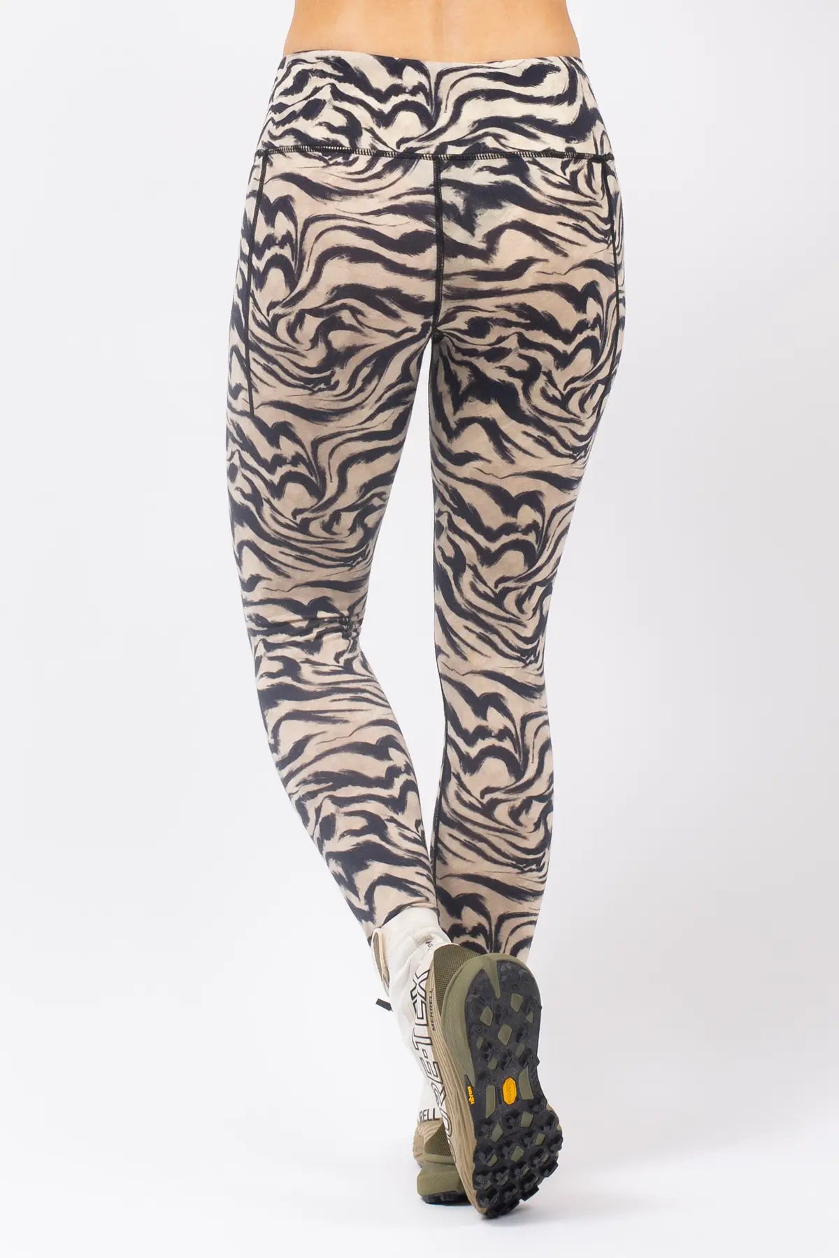 Pocket Merino Wool Tights - Animal Swirl