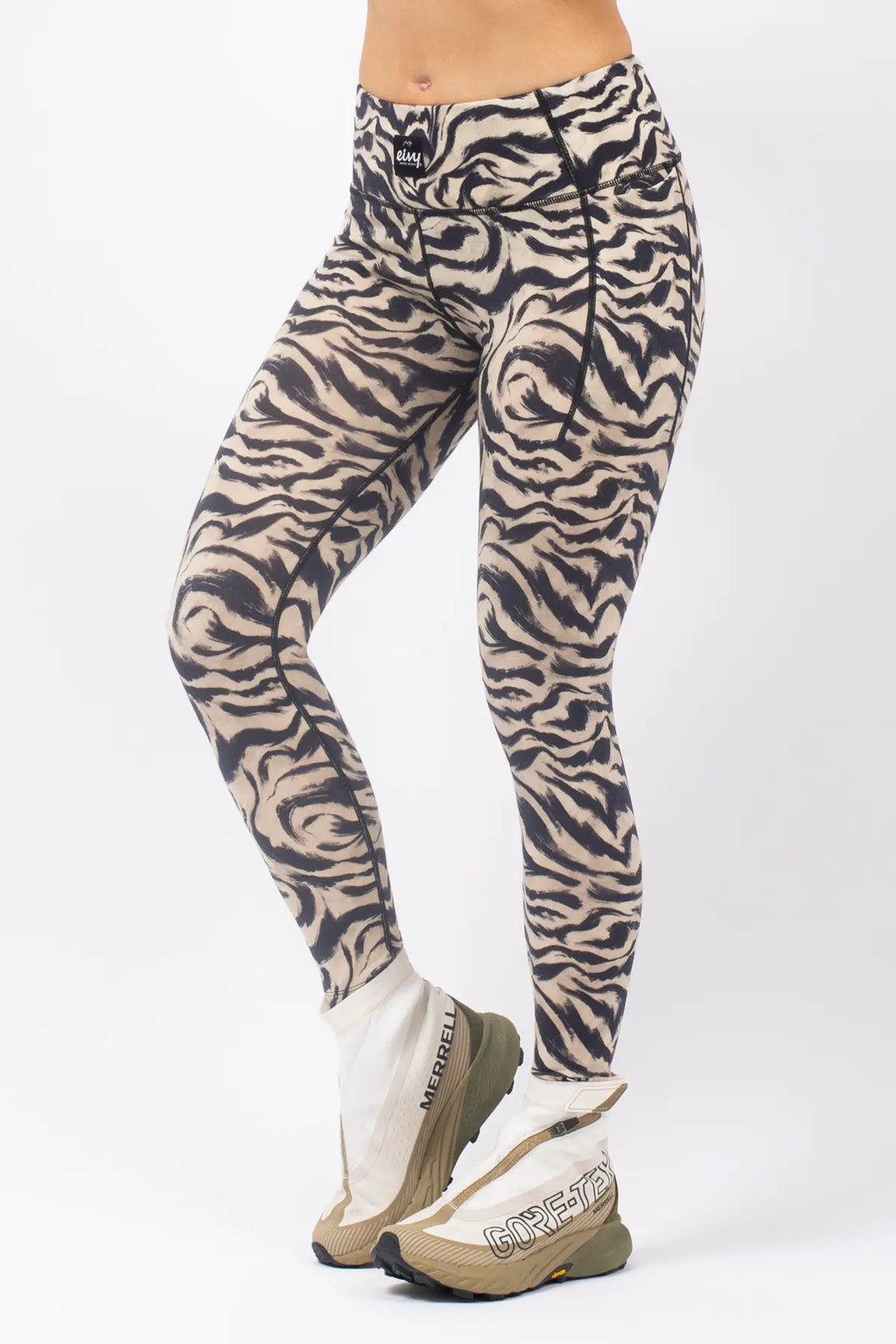 Pocket Merino Wool Tights - Animal Swirl