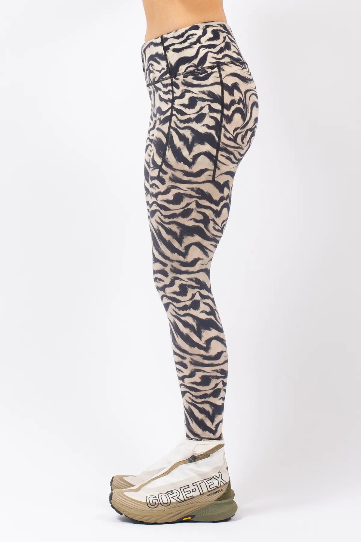 Pocket Merino Wool Tights - Animal Swirl