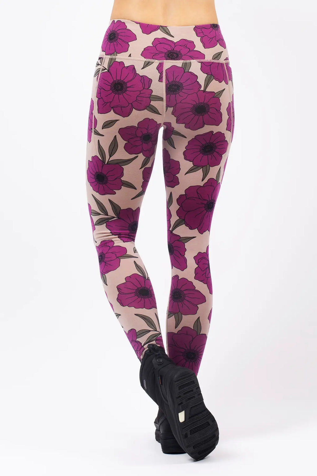 Pocket Merino Wool Tights - Earth Flowers