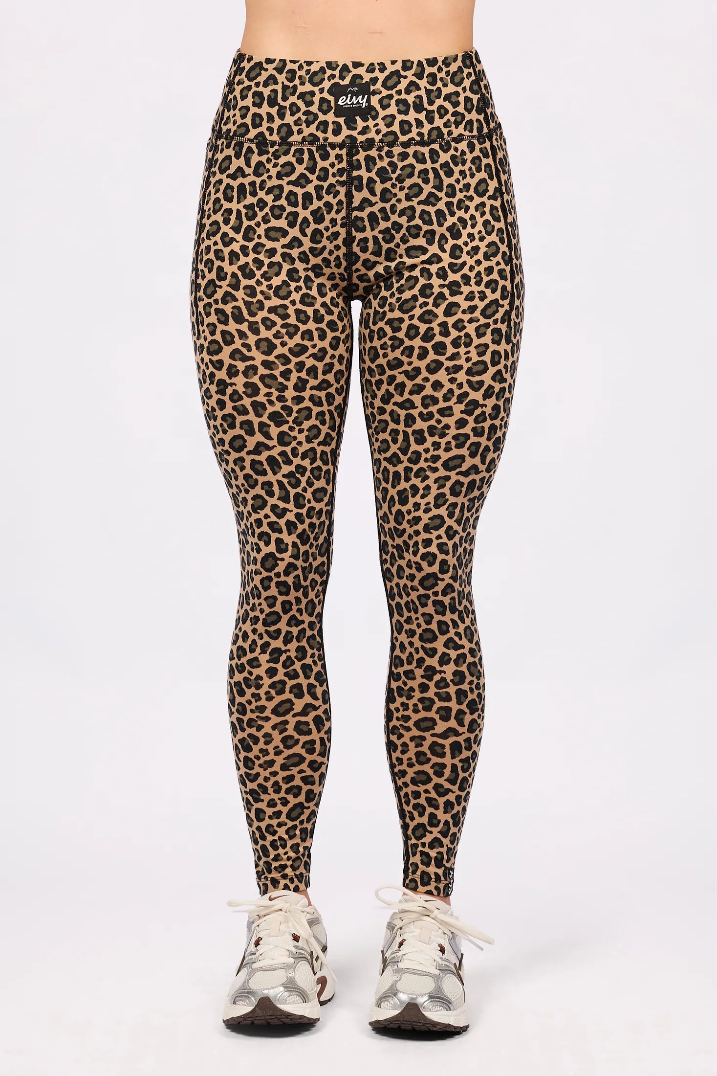 Pocket Merino Wool Tights - Leopard