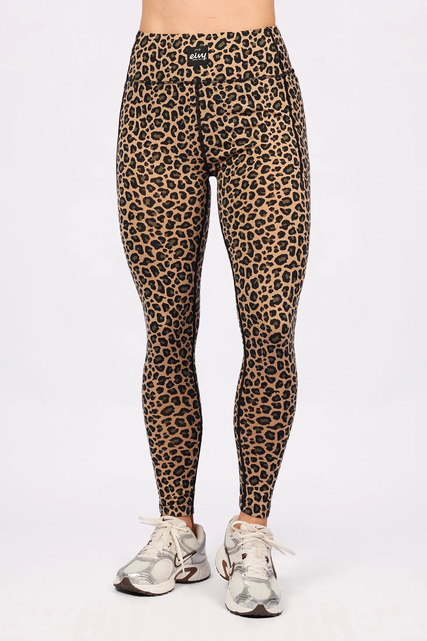 Pocket Merino Wool Tights - Leopard