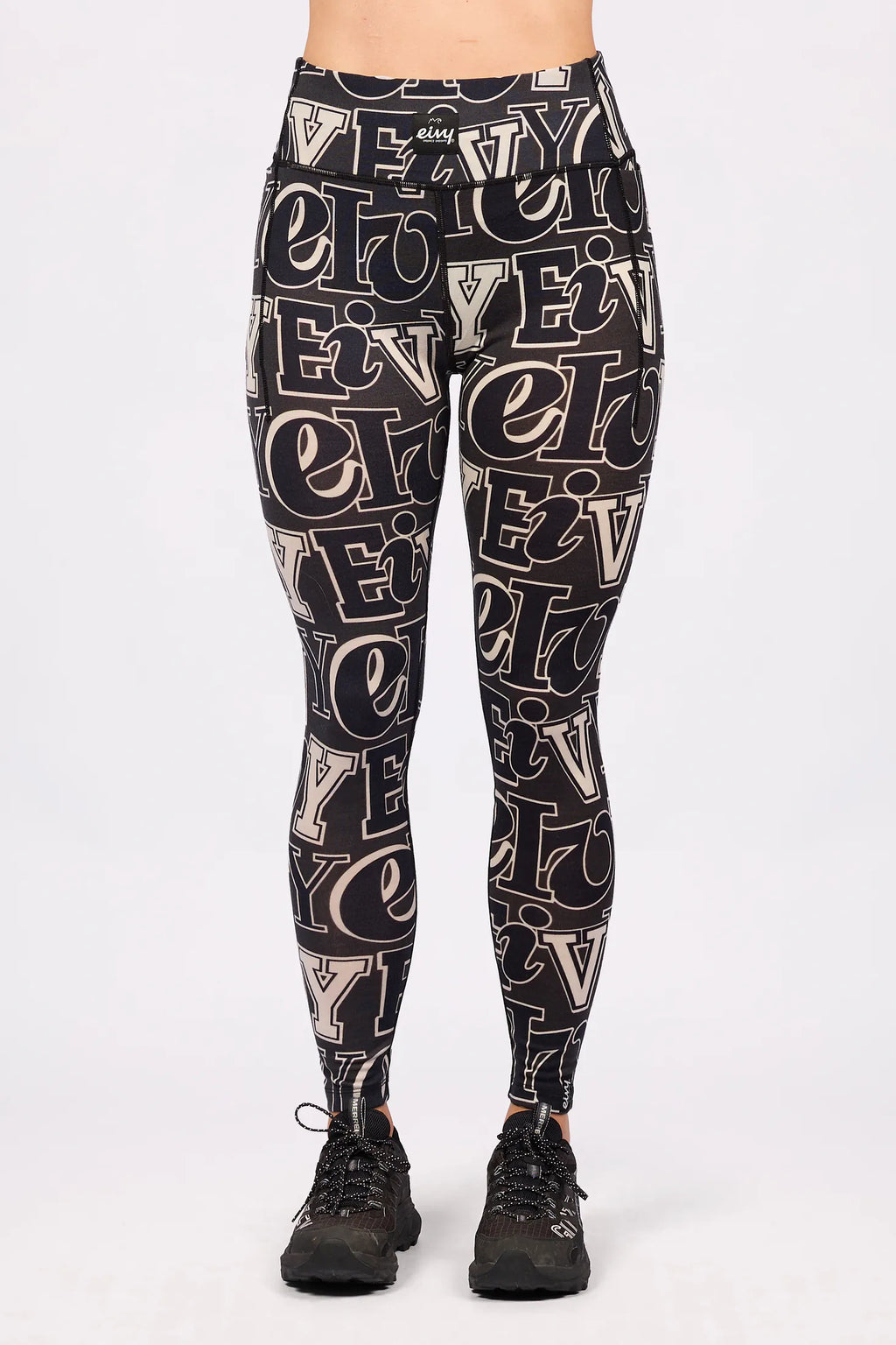 Pocket Merino Wool Tights - Typo Black