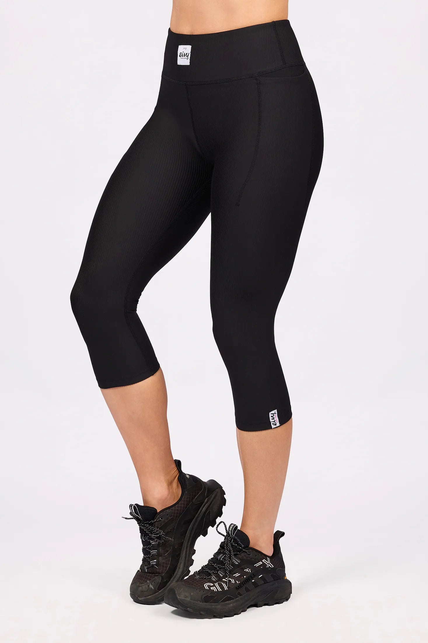 Pocket Rib 3/4 Tights - Black