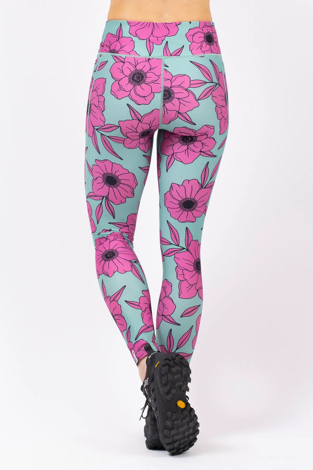 Pocket Tights - Turquoise Flower