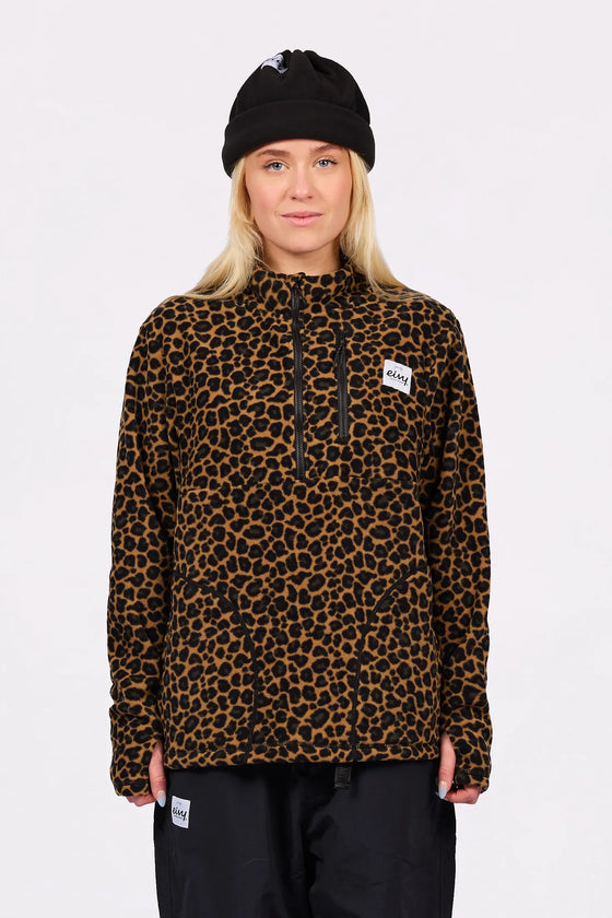 Techlight Halfzip Fleece Leopard – women's half zip fleece with collar