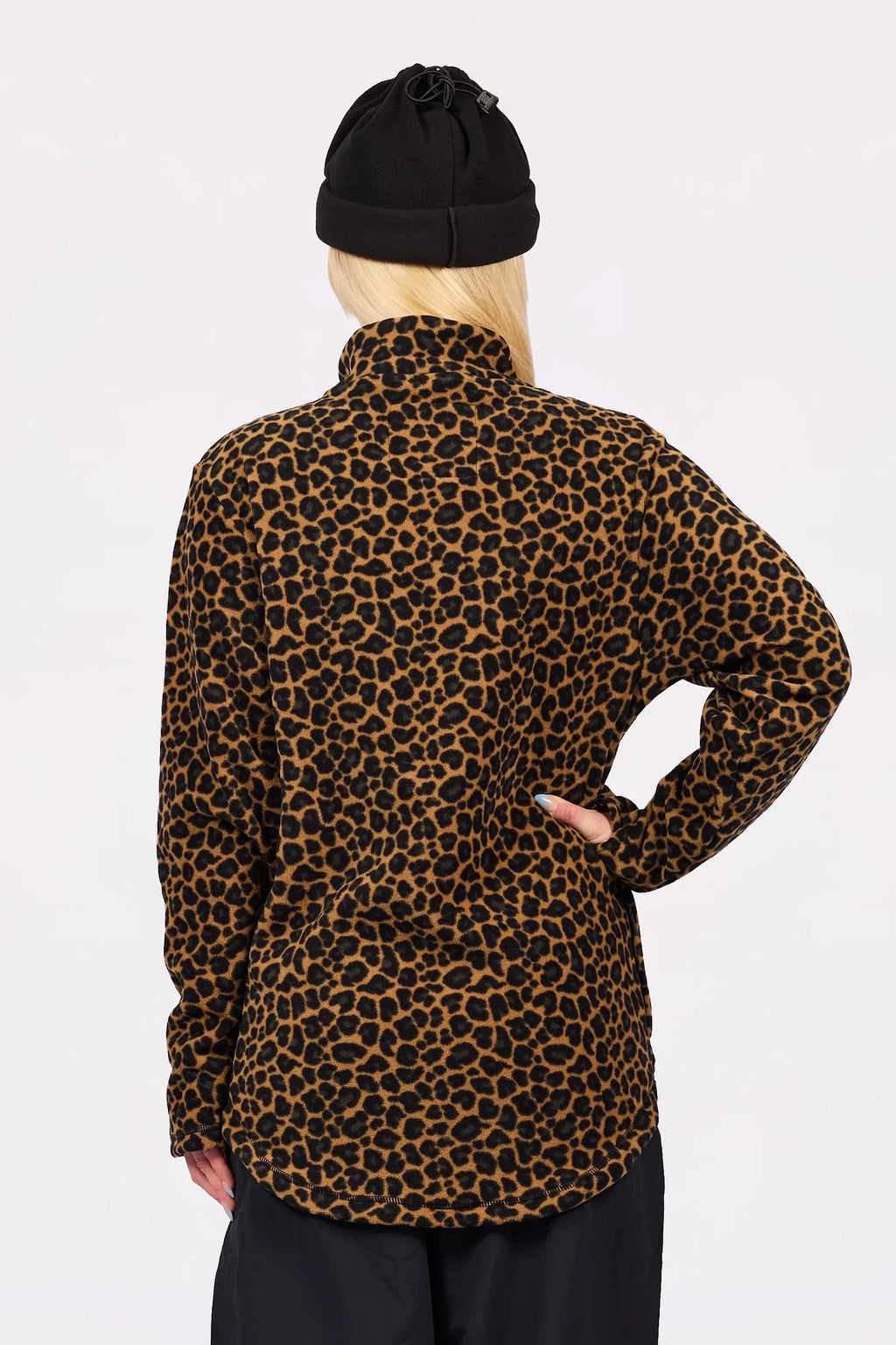 Techlight Halfzip Fleece Leopard – women's half zip fleece with collar, image 3