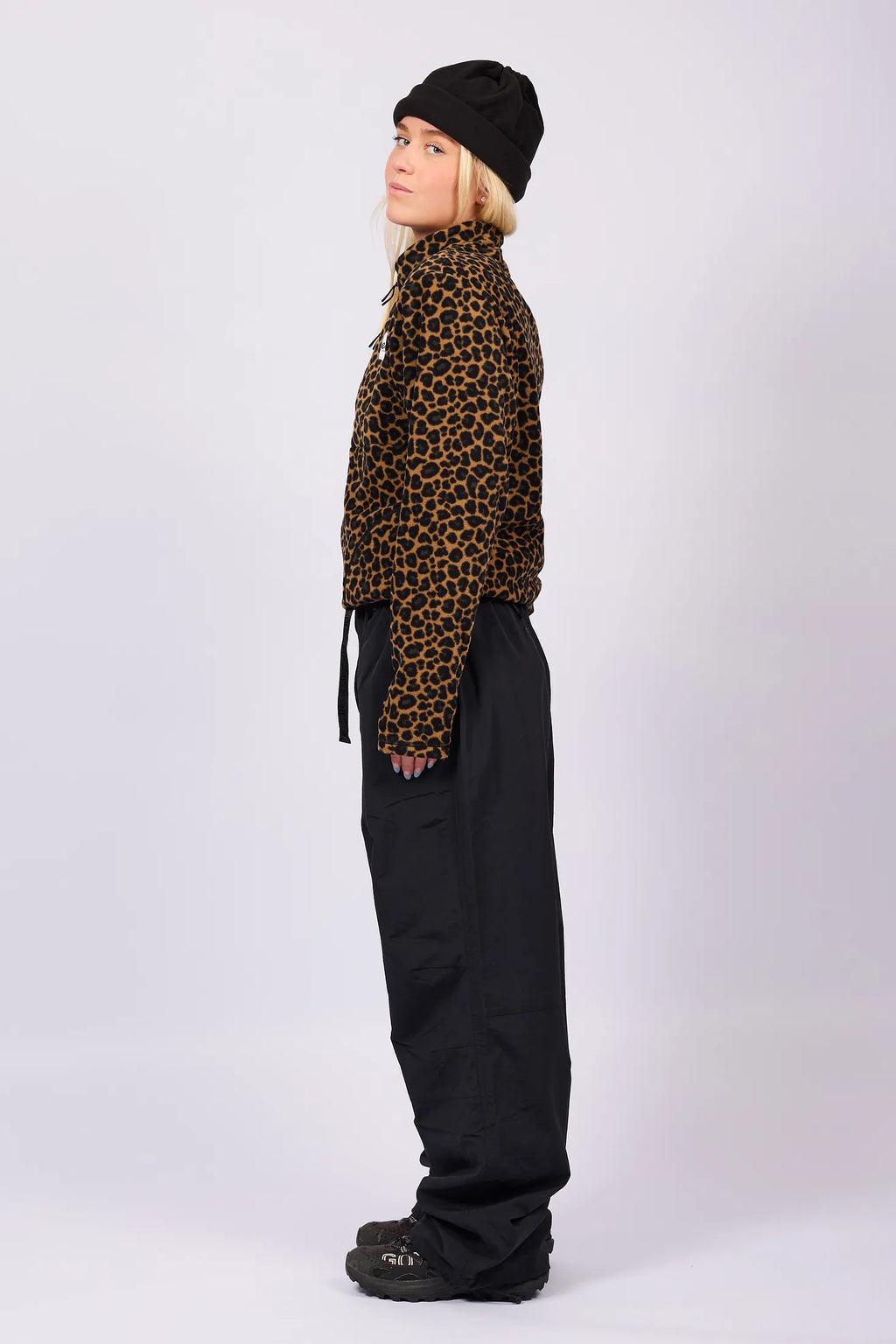 Techlight Halfzip Fleece Leopard – women's half zip fleece with collar, image 6