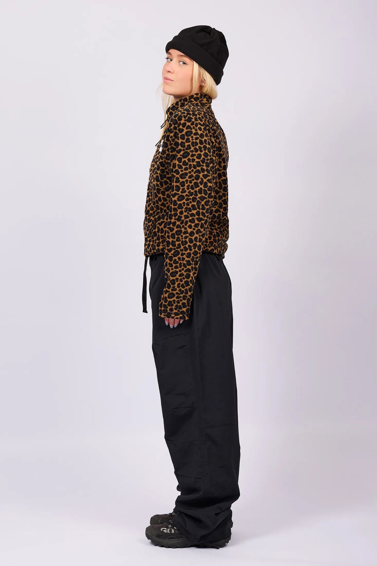 Techlight Halfzip Fleece Leopard – women's half zip fleece with collar, image 6
