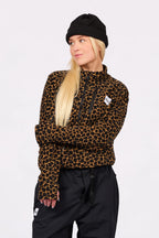 Techlight Halfzip Fleece Leopard – women's half zip fleece with collar, image 8