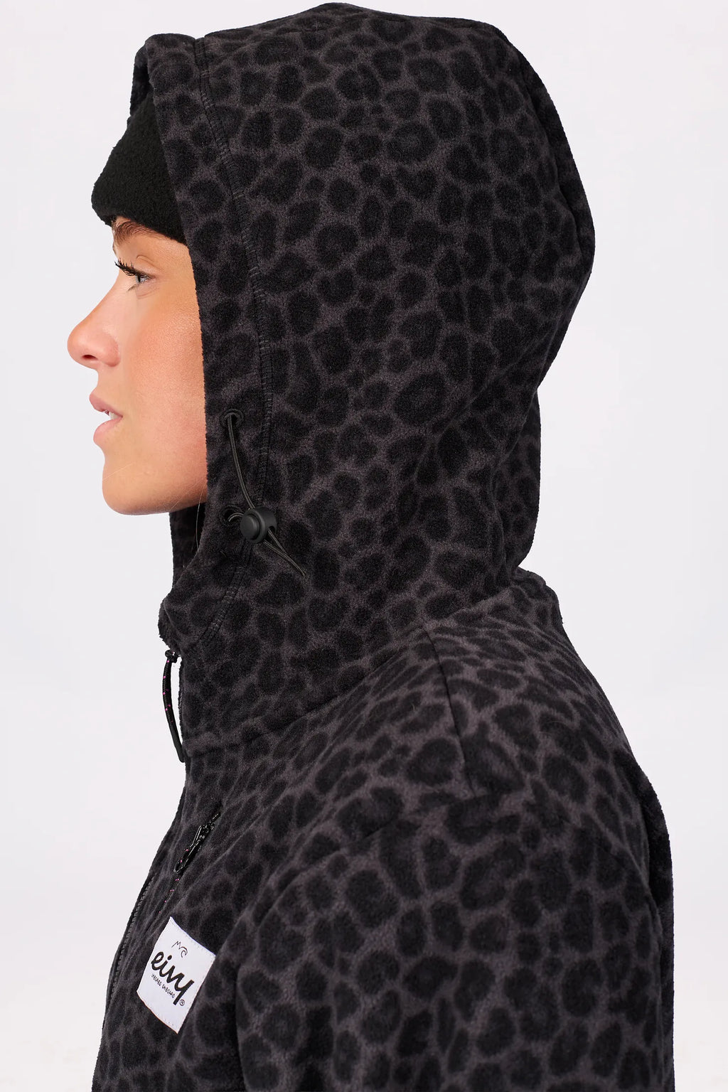 Techlight Ziphood Fleece - Black Leopard