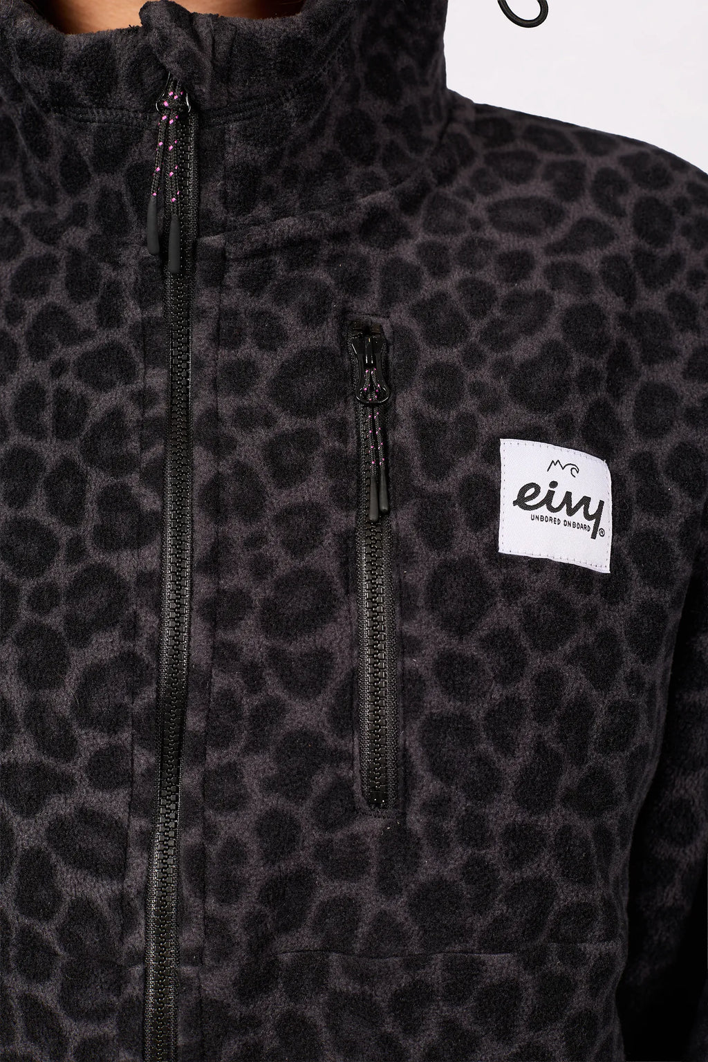 Techlight Ziphood Fleece - Black Leopard