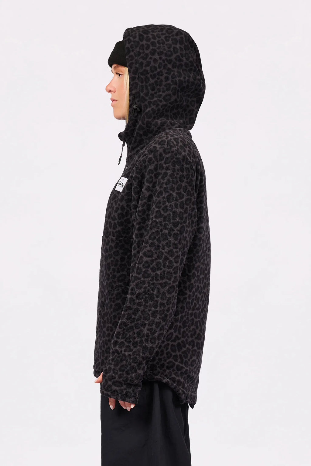Techlight Ziphood Fleece - Black Leopard
