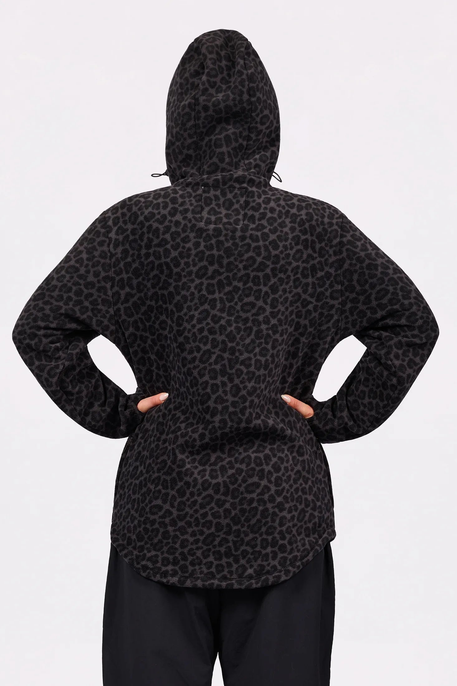 Techlight Ziphood Fleece - Black Leopard